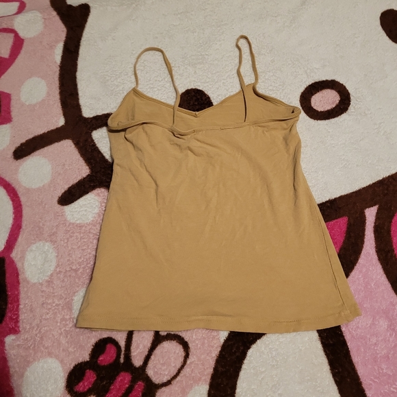 Forever 21 Cream Tank Top Tan Women's Size Small Beige V-Neck Tee - Picture 2 of 3